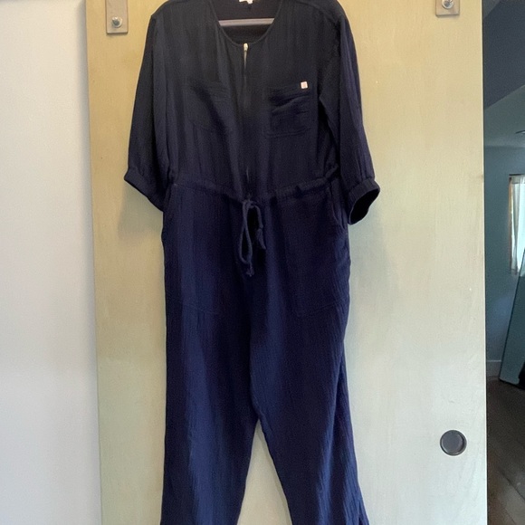 Anthropologie Sundry waisted Cotton Gauze Crop Jumpsuit Large excellent conditio - Picture 6 of 8